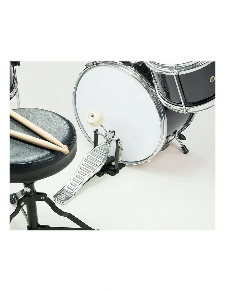 Childrens 4 Piece Black Diamond Drum Kit Set Musical Instrument Black