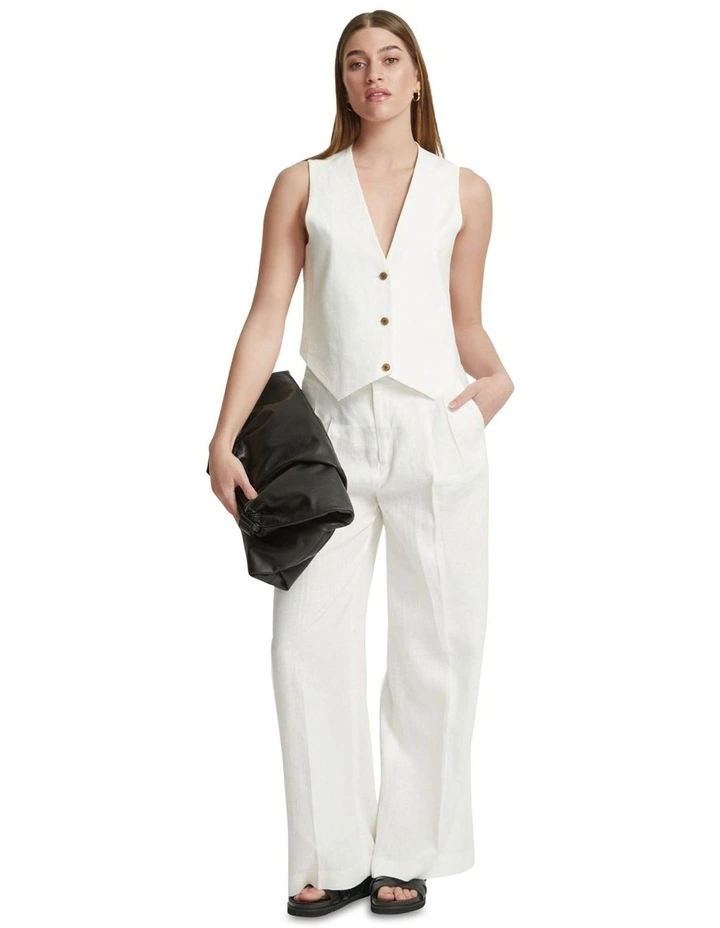 Vienna Linen Waistcoat in Ivory