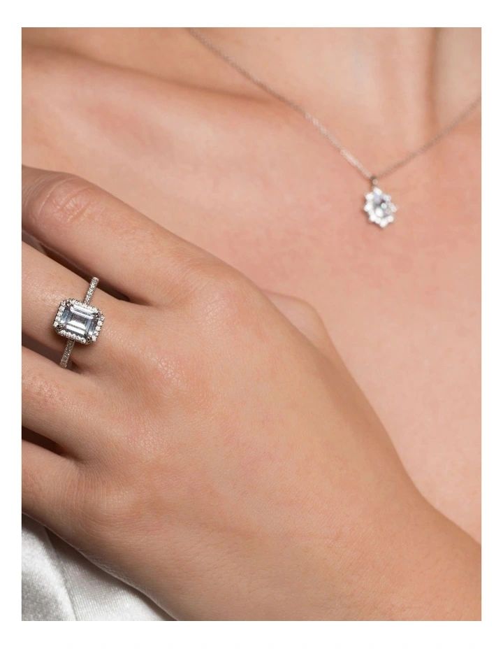 Iconic Bridal Violet Silver Ring