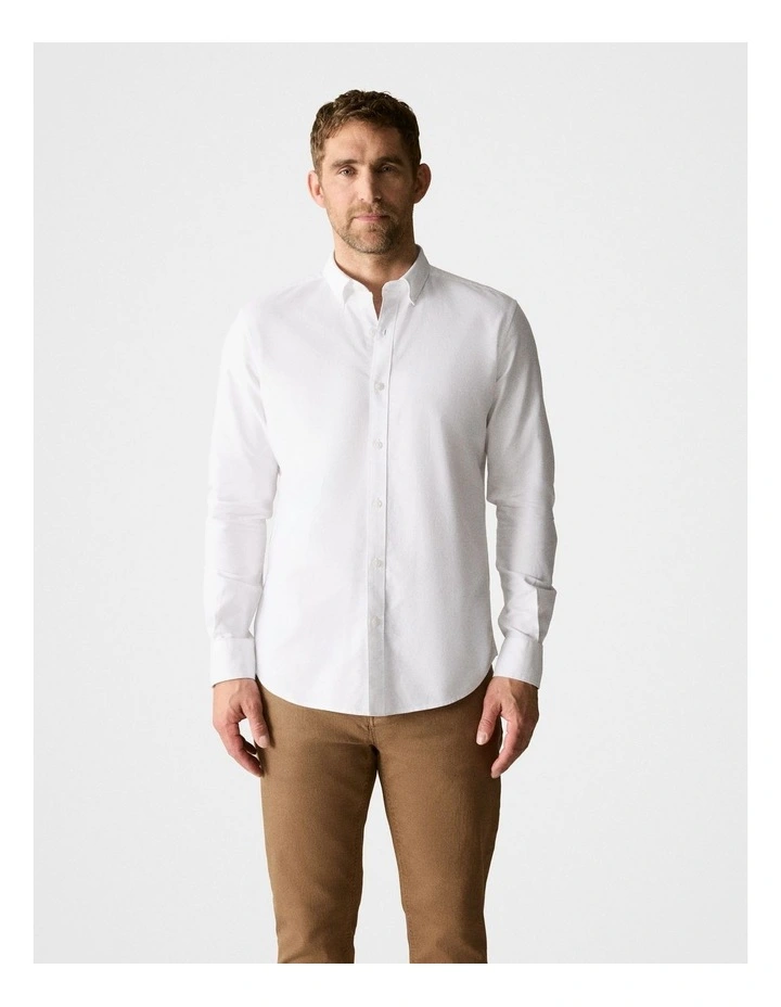 Organically Grown Cotton Oxford Shirt in White