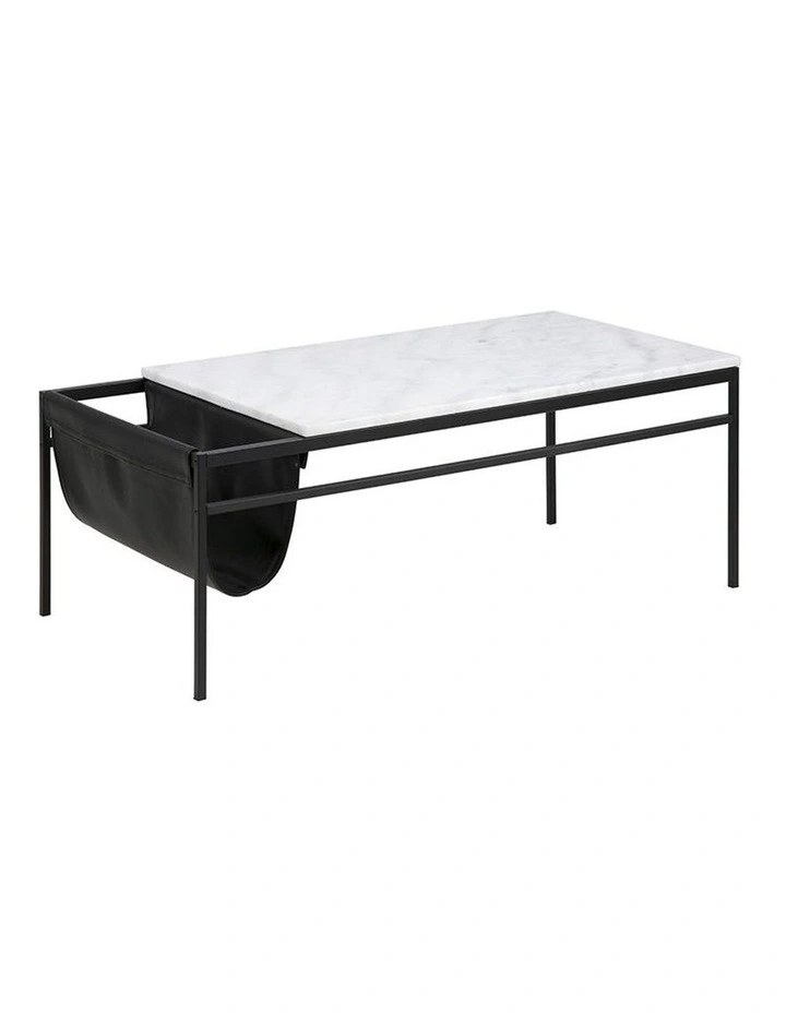 Darien Marble Coffee Table 115cm White & Black