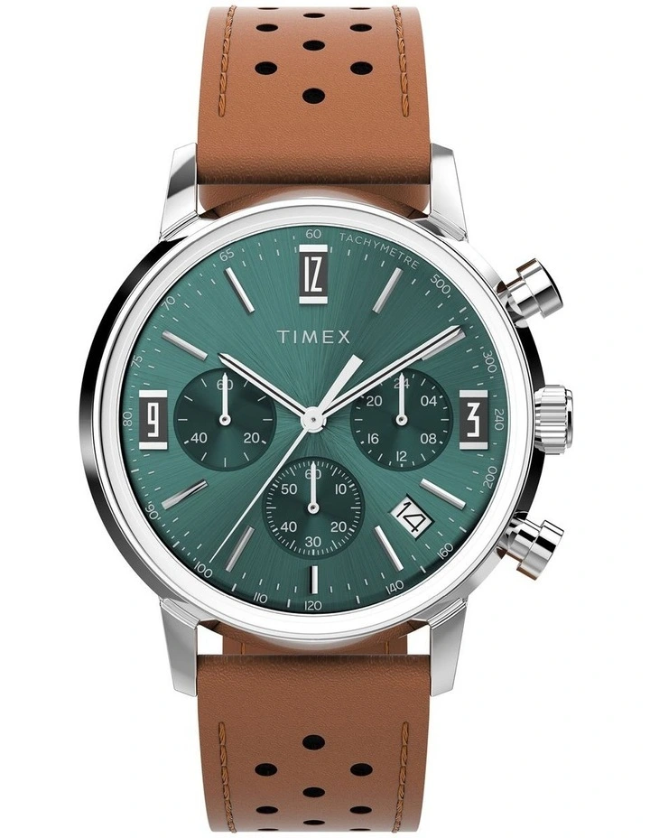 Marlin Chrono Leather Watch in Tan