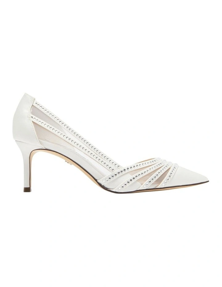 Noreen Heeled Shoes in Ivory Luster Satin