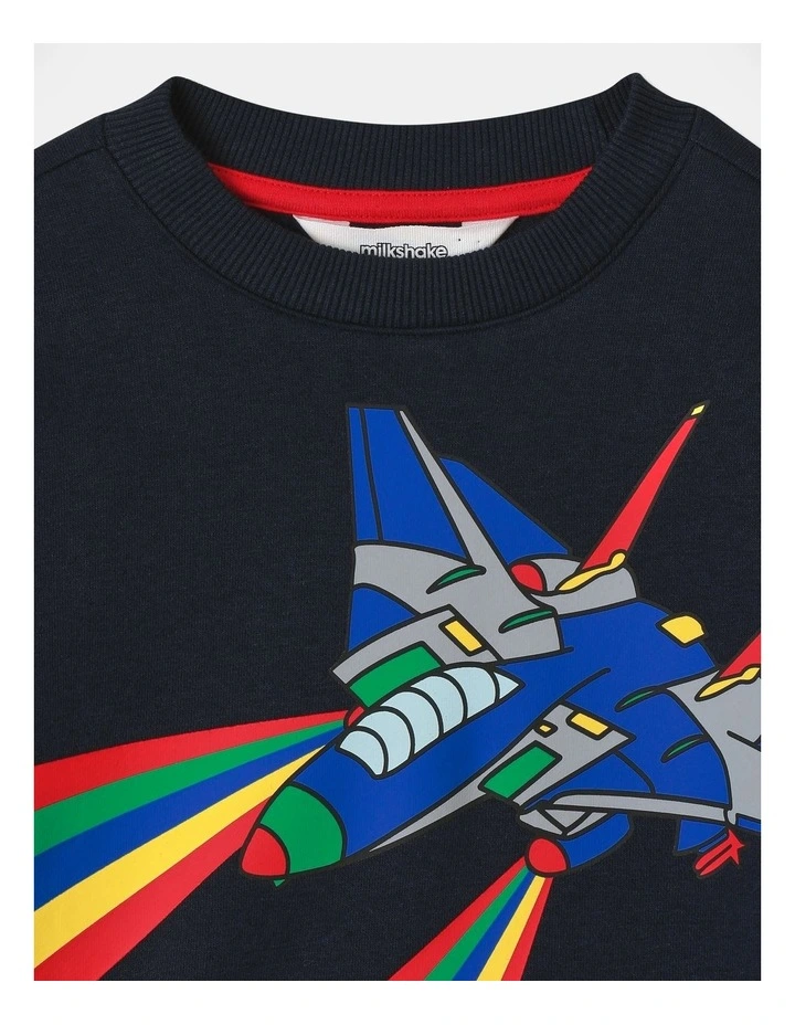 Essentials Crew Neck Sweat Top in Navy