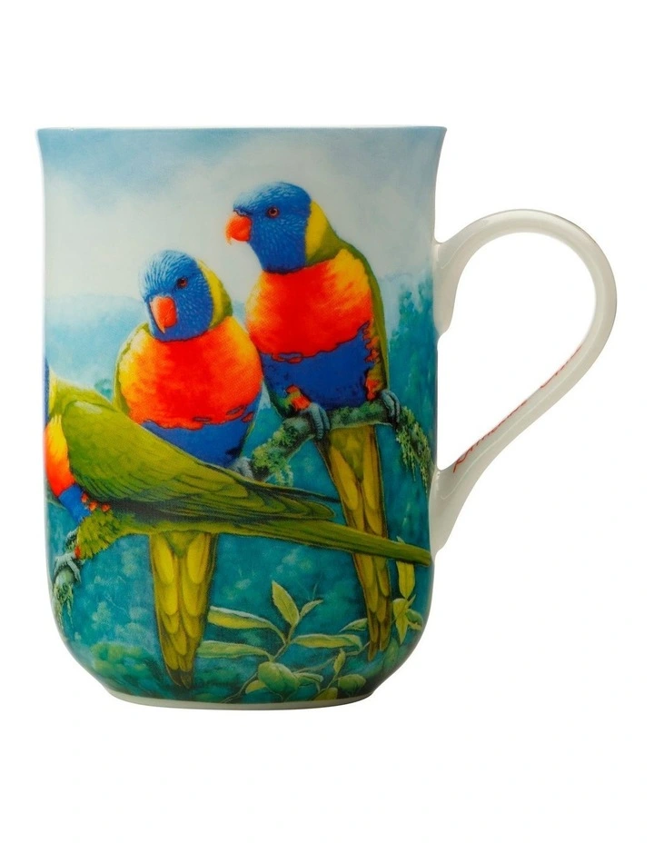 Birds of Australia KC 10 Year Anniversary Lorikeet Mug 300ml in Multi