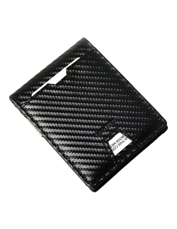 Yamba Minimalist Slim Bifold Front Pocket Vegan Leather Wallet in Black