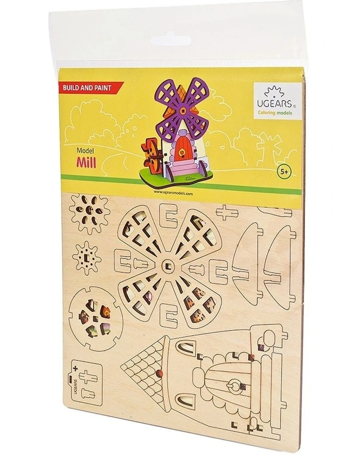 3D Colouring Windmill 23 Piece Wooden Puzzle Kit (5+ Years)