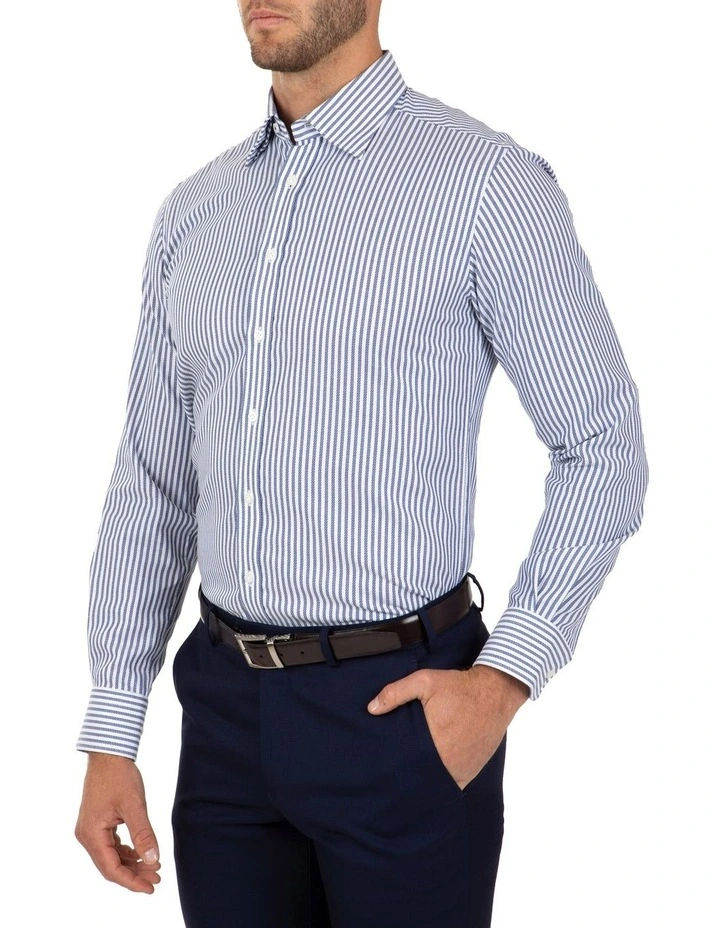 Brighton Shirt-Navy Stripe