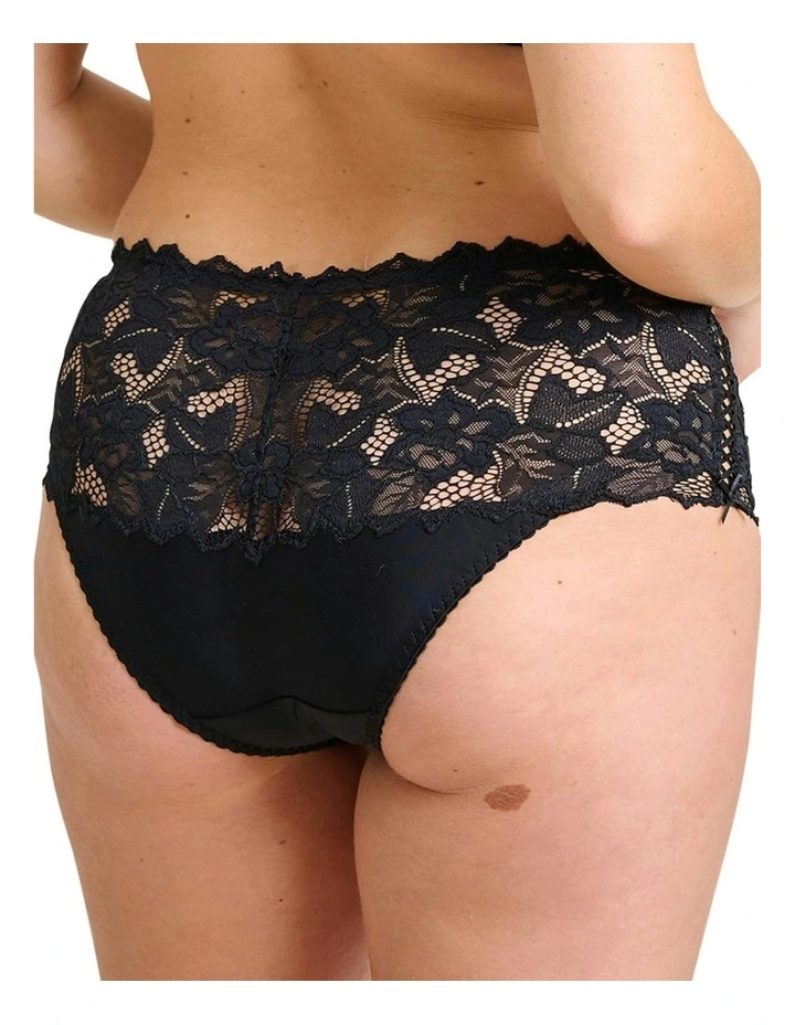 Arum Mid-Rise Lace Brief in Black