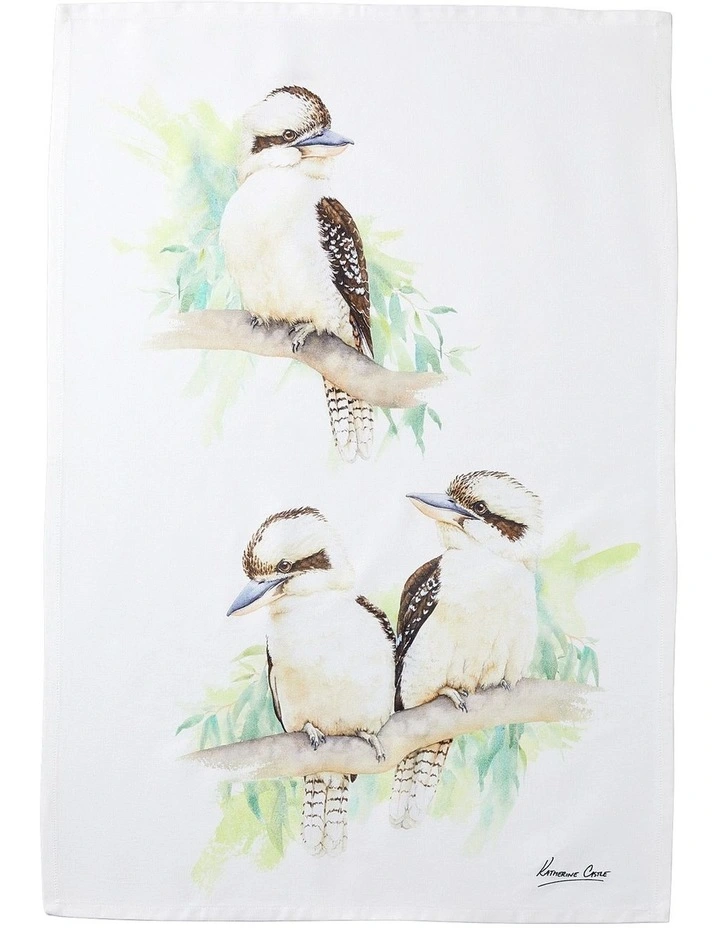 Katherine Castle Kookaburra Bird Life Tea Towel 50x70cm in Mixed Colours