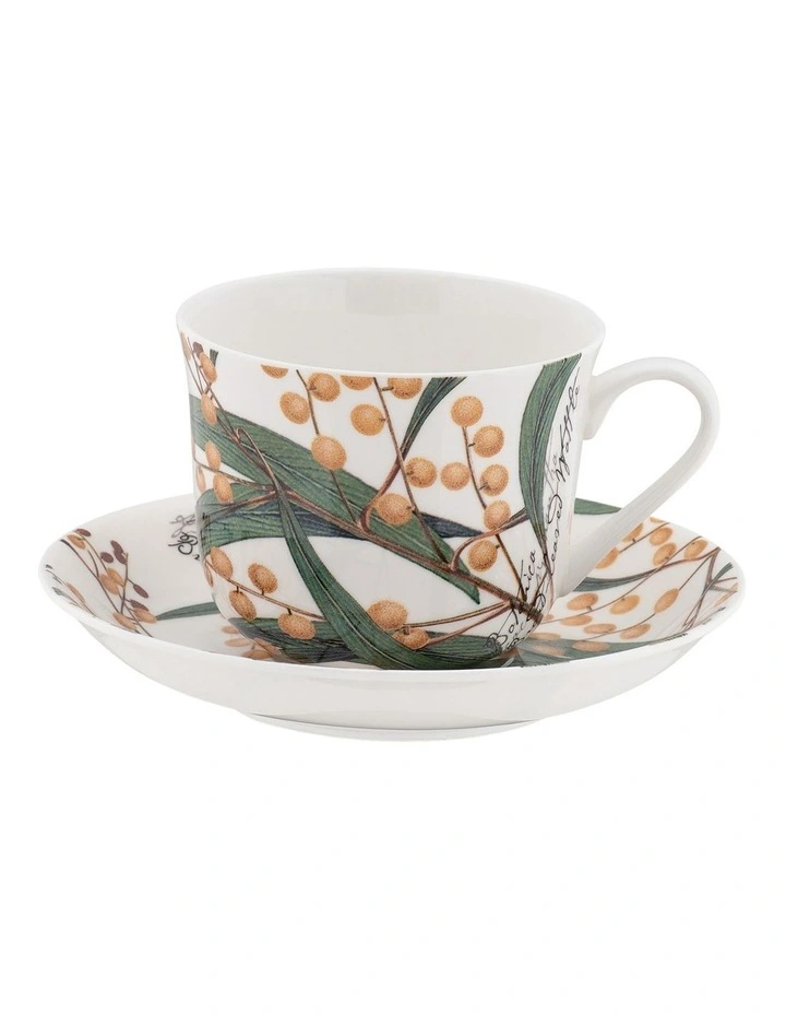Royal Botanic Gardens Botanica Cup and Saucer Wattle Gift Box in Multi