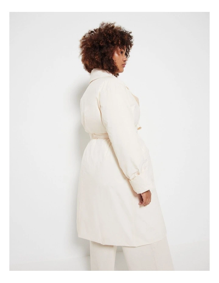 The Padded Trench Coat in Ecru