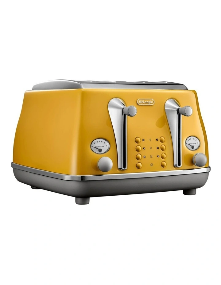 Icona Capitals New York 4 Slice Toaster in Yellow CTOC4003Y
