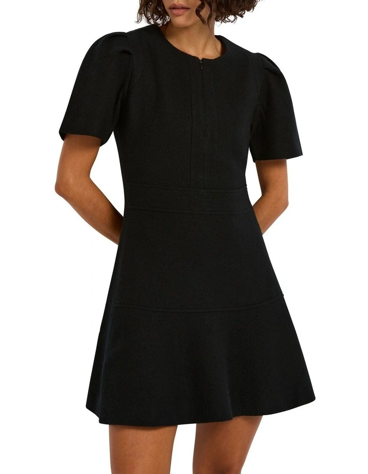 Gigi Felted Wool Dress in Black