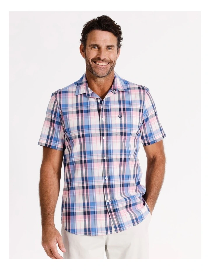 Lockhart Short Sleeve Check Shirt in Pink