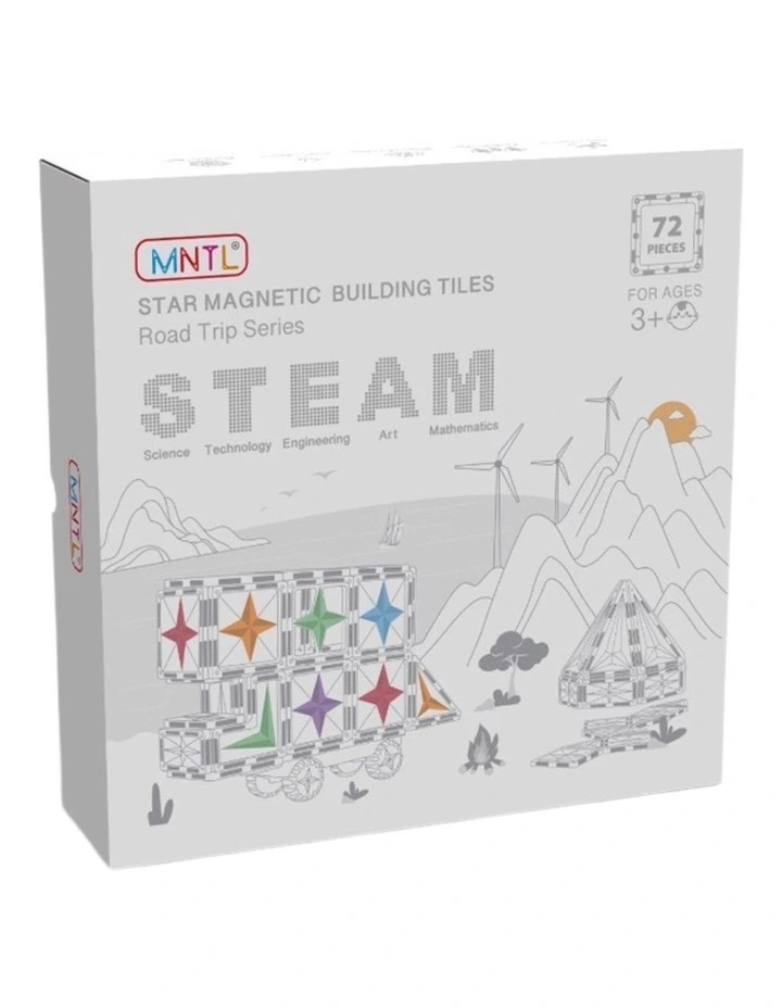 Magnetic Rainbow Tiles 72 Pieces