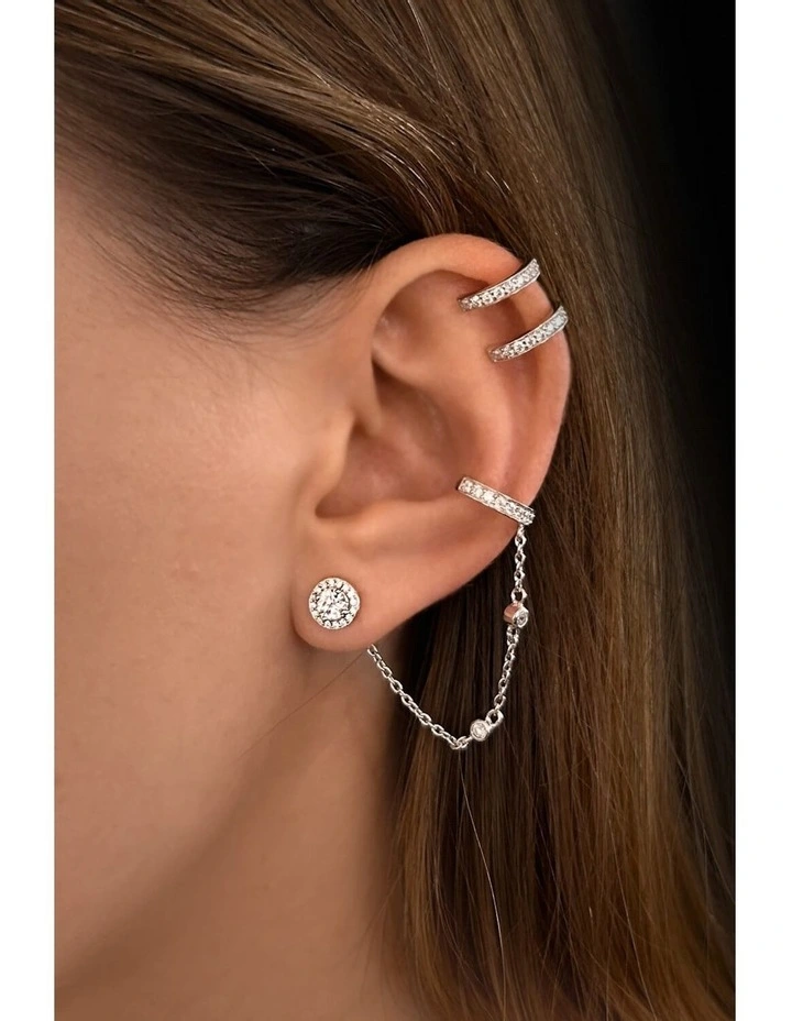 Edge Duo Ear Cuff in Silver