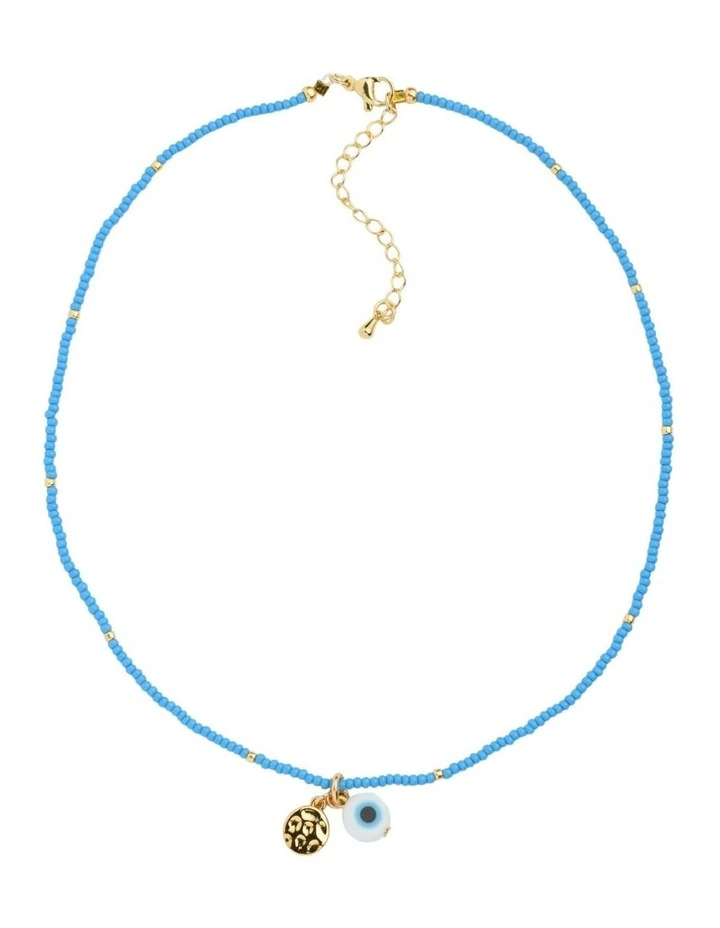 Mykonos Evil Eye Necklace in Blue