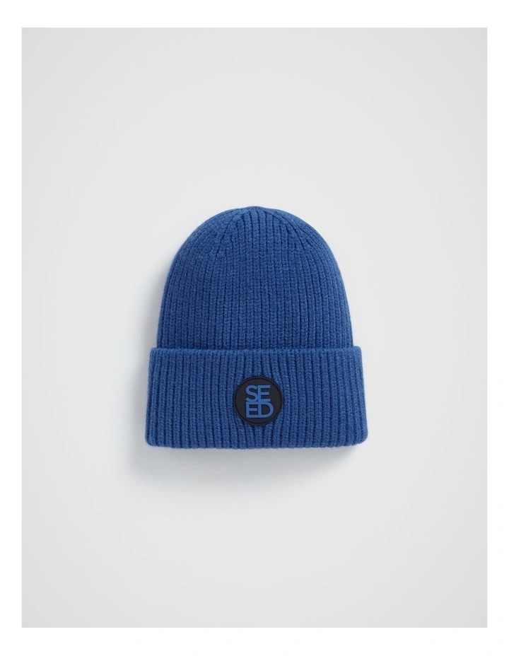 Rib Beanie in Cobalt Blue