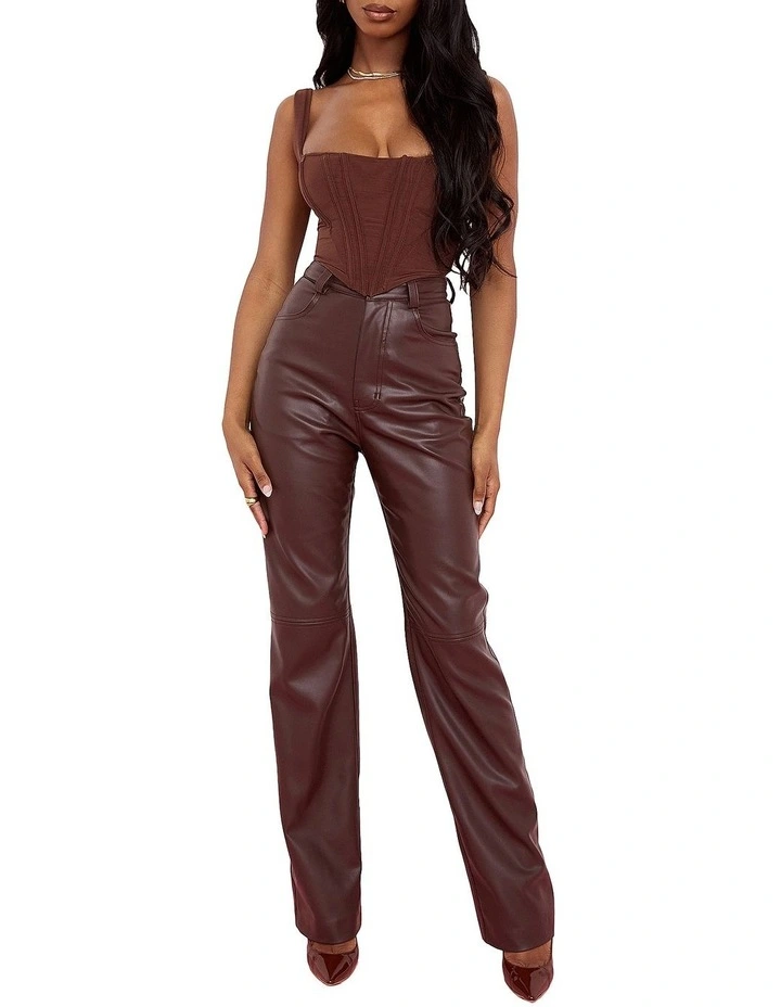 Ninetta Mesh Corset in Chocolate