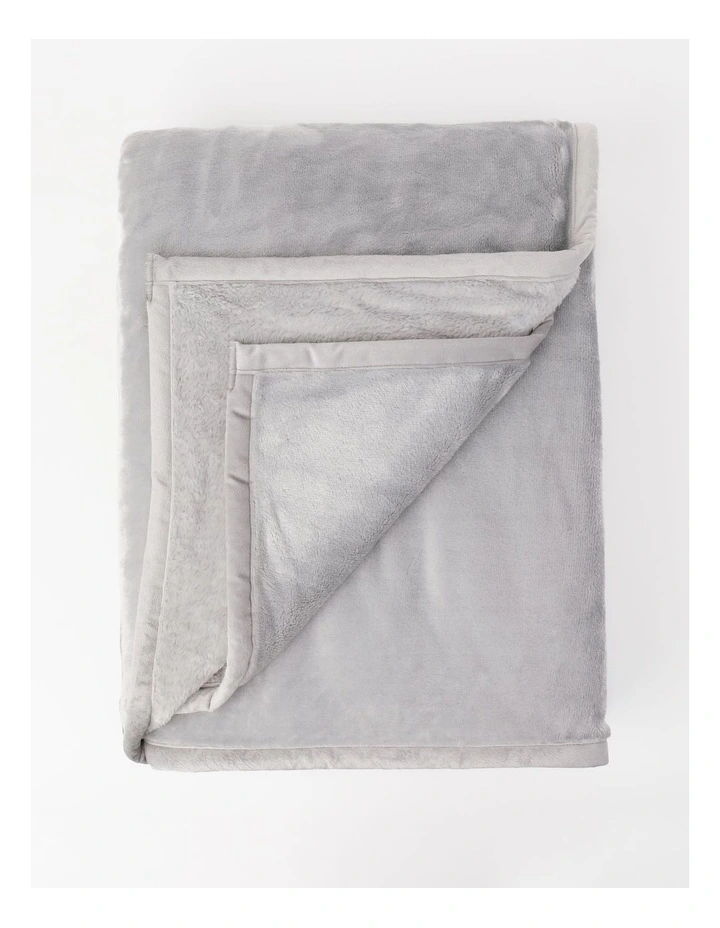 Faux Mink Blanket in Grey
