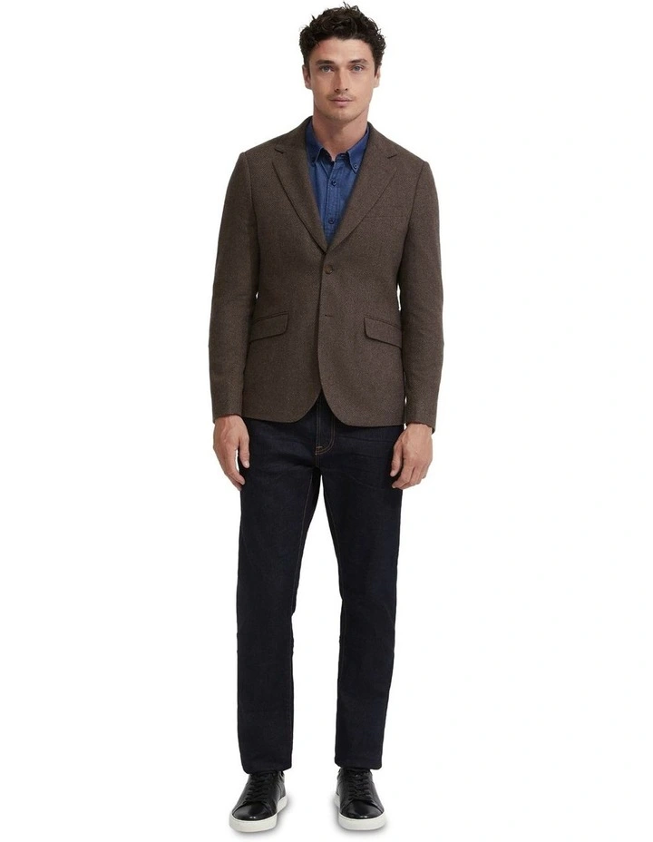 Blake Wool Rich Blazer in Chocolate