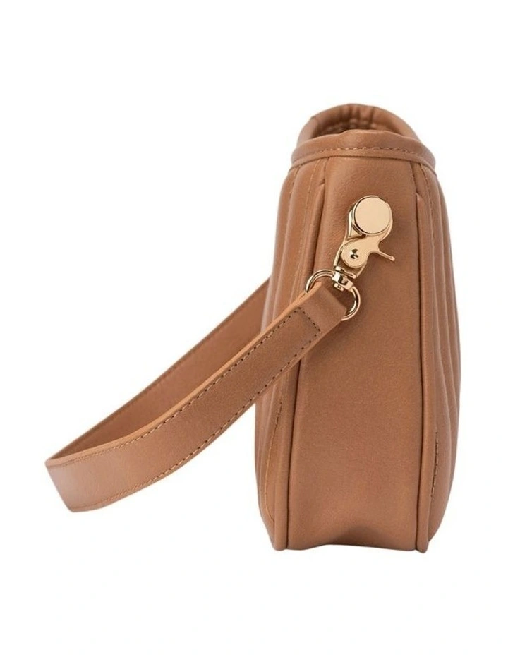 Leona Quilted Shoulder Bag in Brown