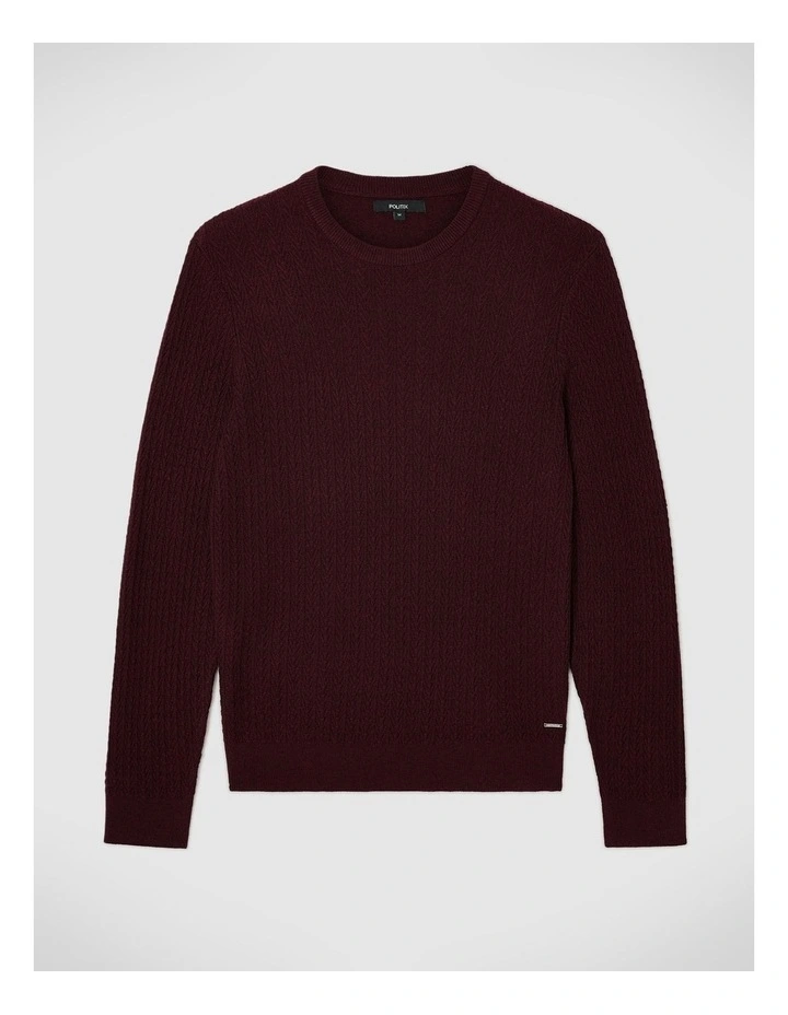 Lightweight Crew Neck Knit in Bordeaux