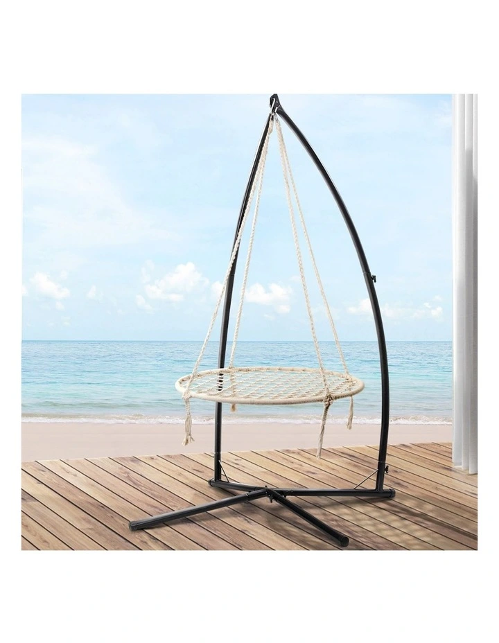 Outdoor Hammock Swing Chair with Steel Stand 100cm in Multi