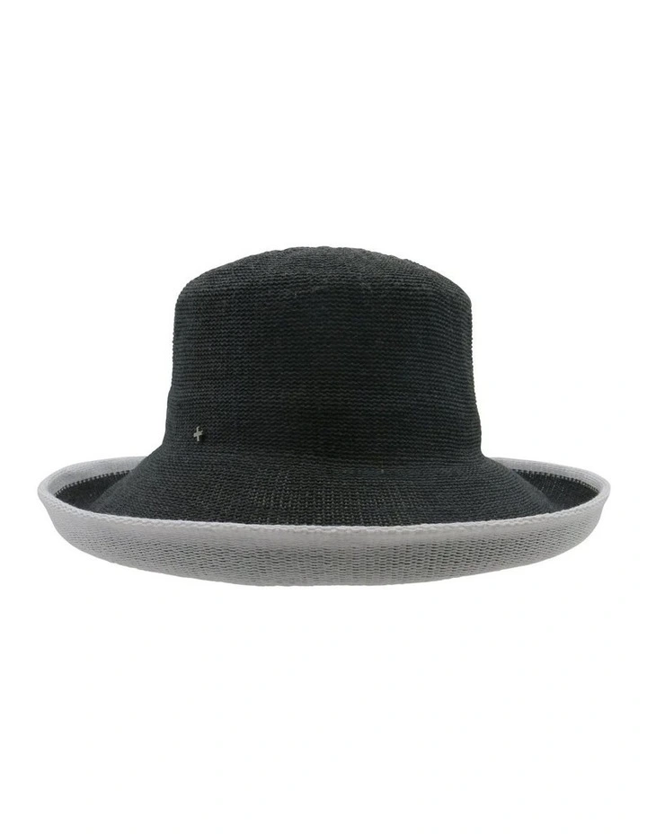 Belle Breton Hat in Charcoal/White