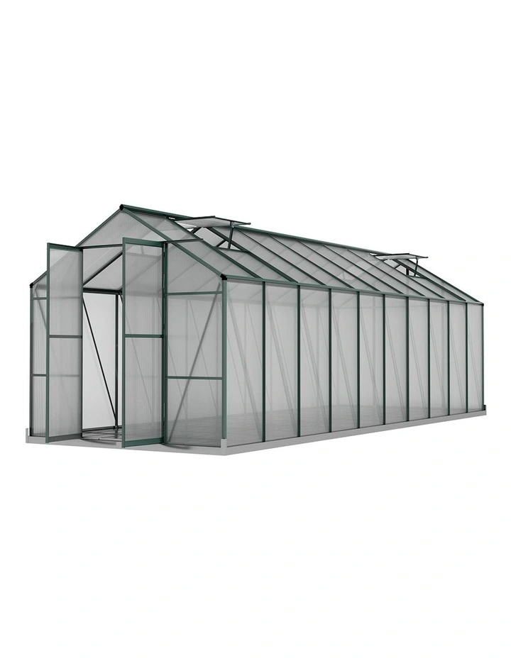 Aluminium Greenhouse 6.3x2.44x2.1m in Clear
