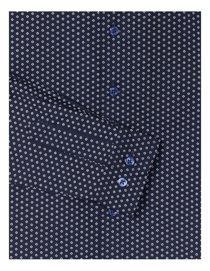 Youth Fit Long Sleeve Printed Shirt in Navy