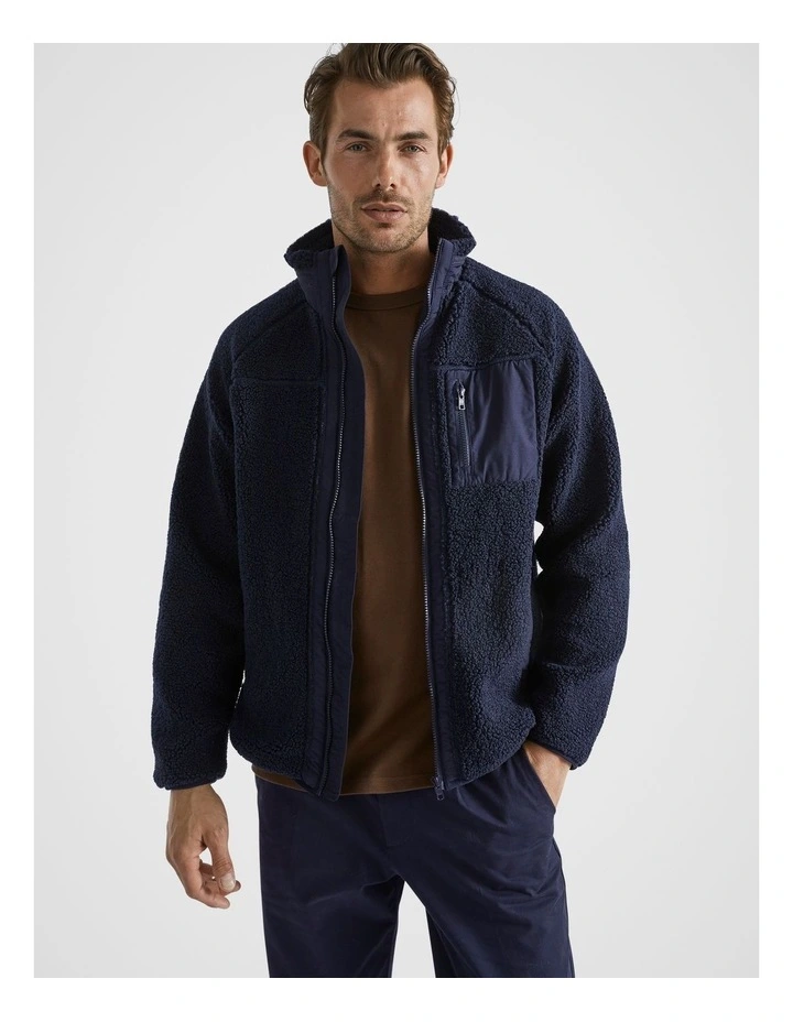 Sherpa Jacket in Midnight Blue