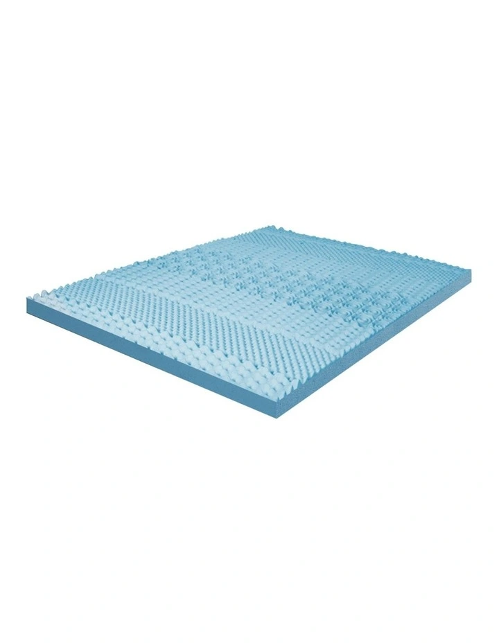 Removable Cover Memory Foam King Mattress Topper 7-Zone 5cm in Blue