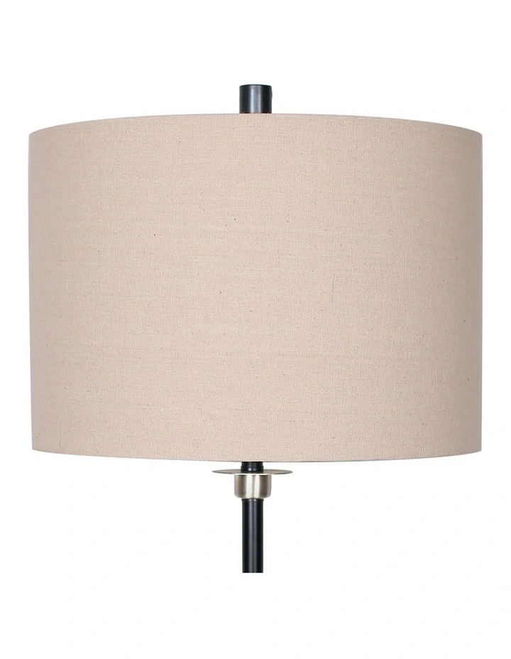 Metal Table Lamp With Cream Fabric Shade