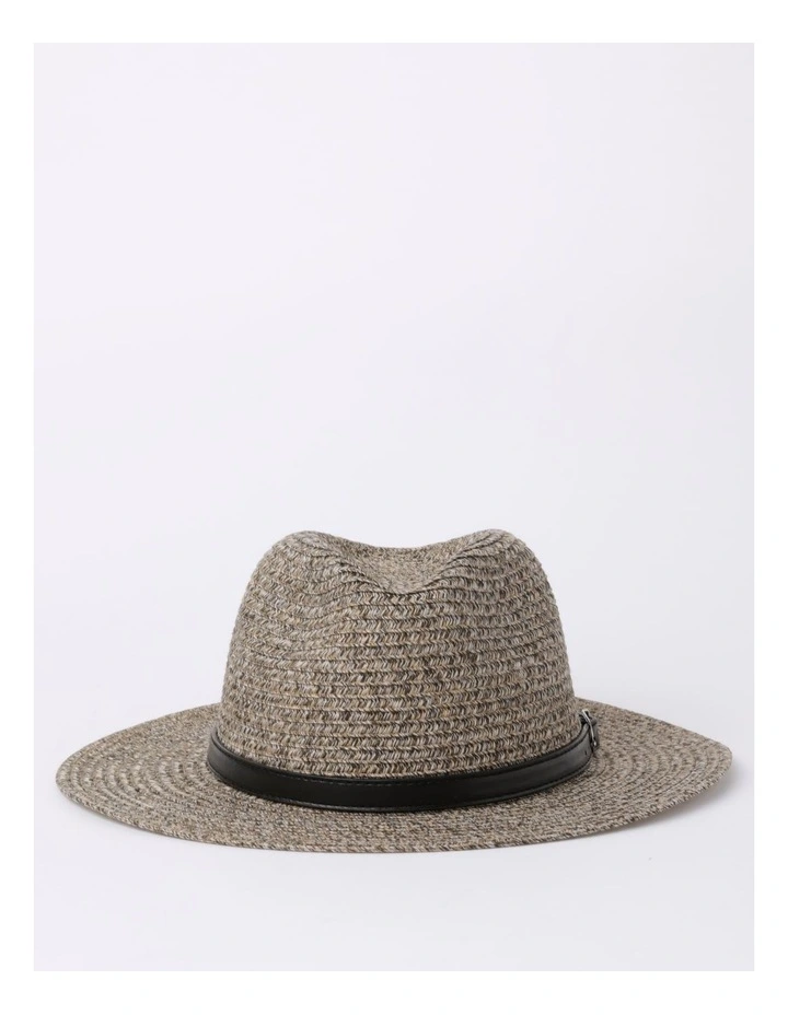 Crushie Panama Hat in Brown/Black Marle