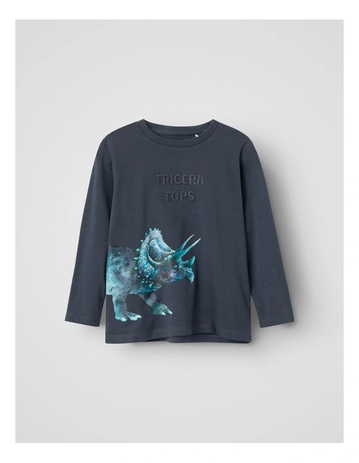 Luna Printed Long Sleeve Top in India Ink