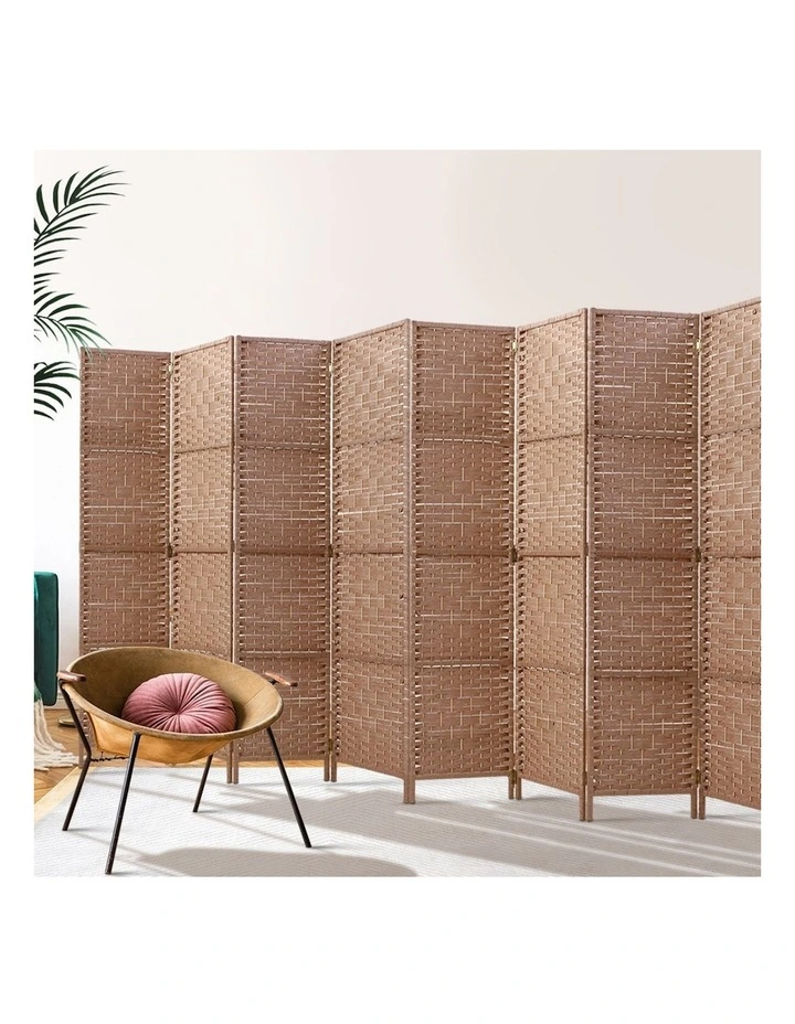 8 Panel Room Divider Screen 326x170cm Woven Natural