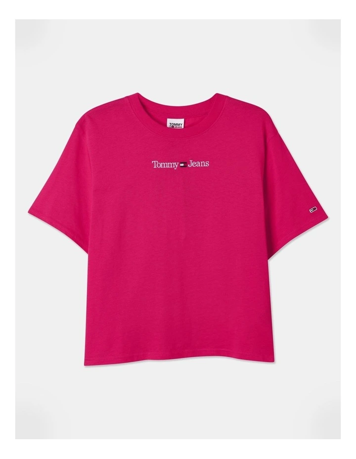 Serif Linear Tee in Pink