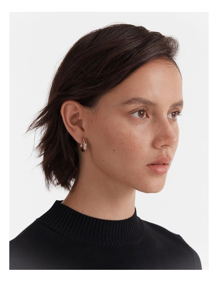 Circulate Hoop Earrings in Rose Gold