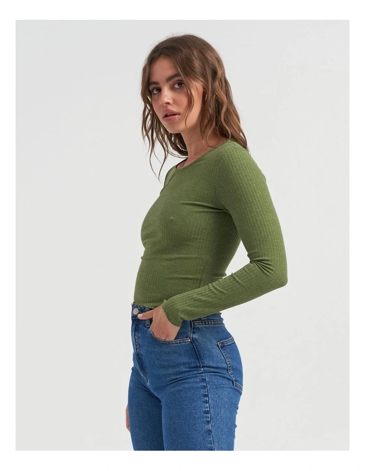 Emma Long Sleeve Top in Green