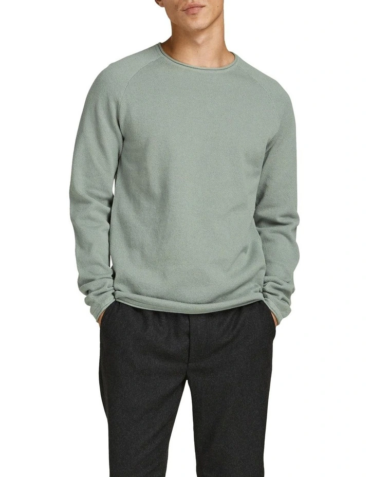 Hill Crew Neck Knit Sweater in Slate Grey