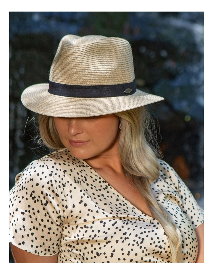 Pana Mate Flexibraid Fedora Hat in Natural