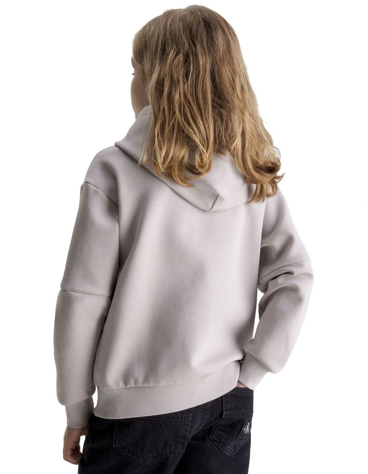 Spacer Debossed Logo Hoodie in Porpoise