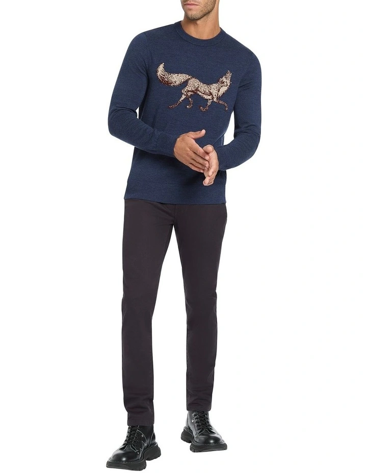 Think Outside The Fox Knit in Blue