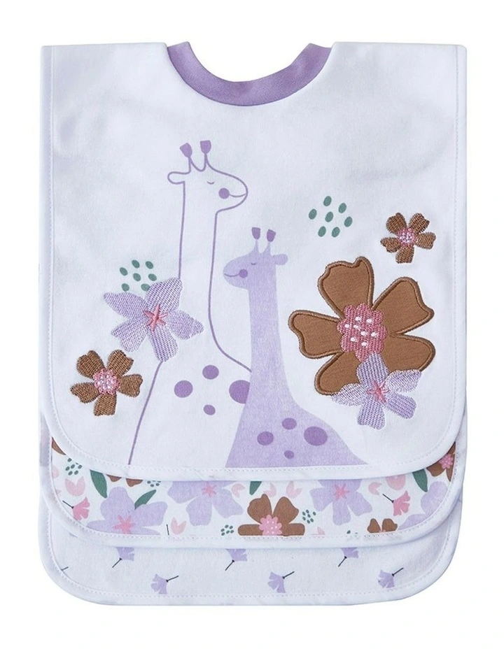 Snugtime Popover Bibs 3 Pack in Giraffe White