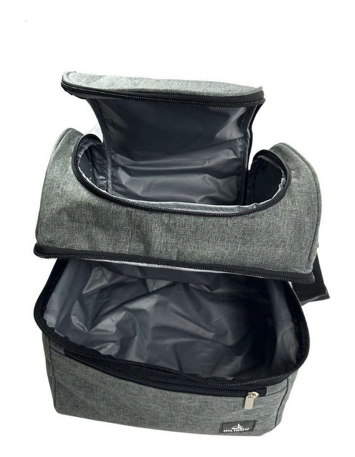 Foldable Leak Proof 2 Layer Cooler Bag 8-10L Capacity in Grey
