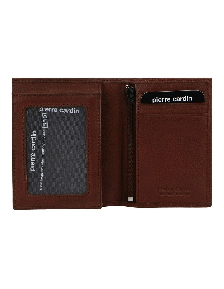 Rustic Leather Bi-Fold Flap Wallet in Brown