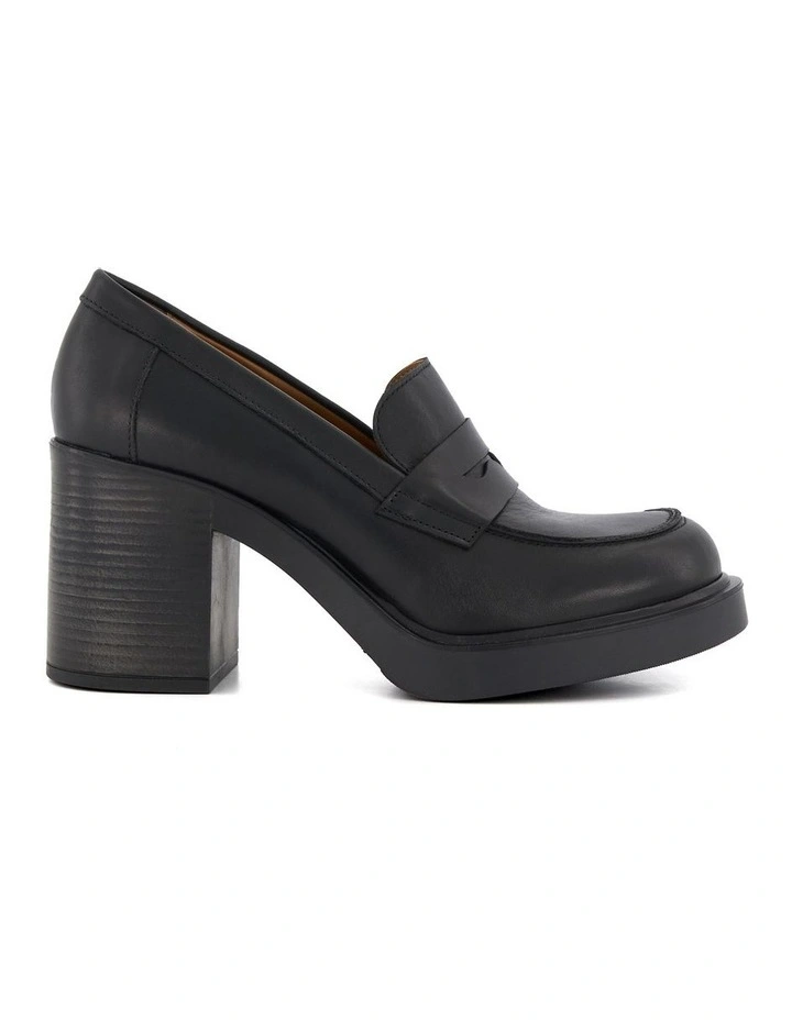 Govern Heeled Loafer in Black