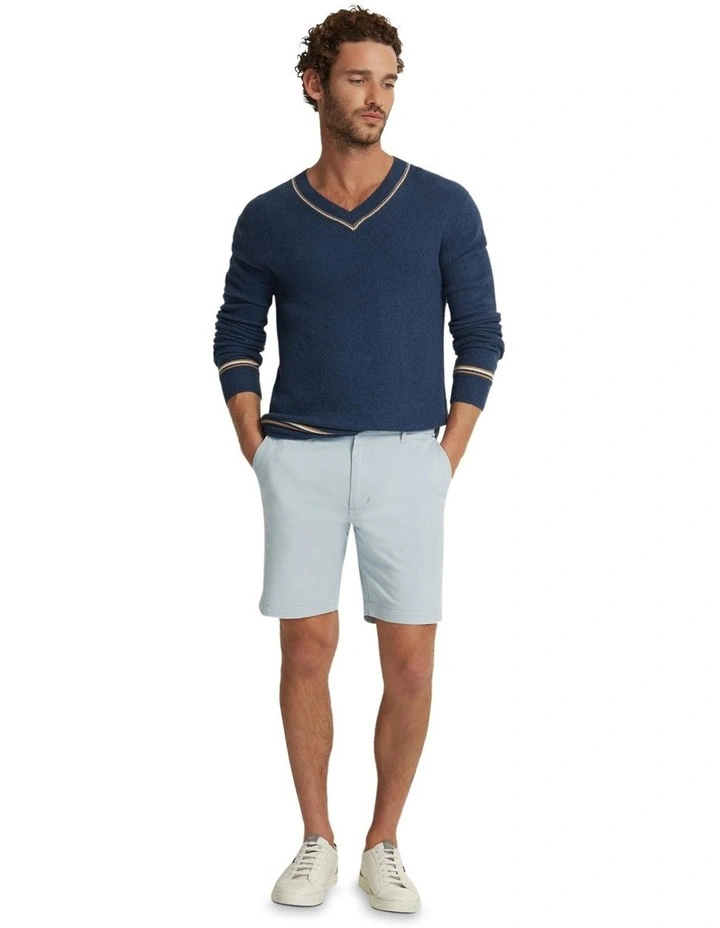 Bruno Cashmere Blend V Neck Top in Blue
